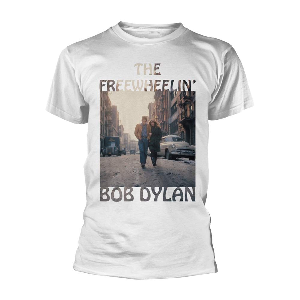 Freewheelin' Official Unisex T-Shirt for Men & Women - Large Size, White Cotton Tee - Perfect for Casual Wear, Street Style & Everyday Outfits