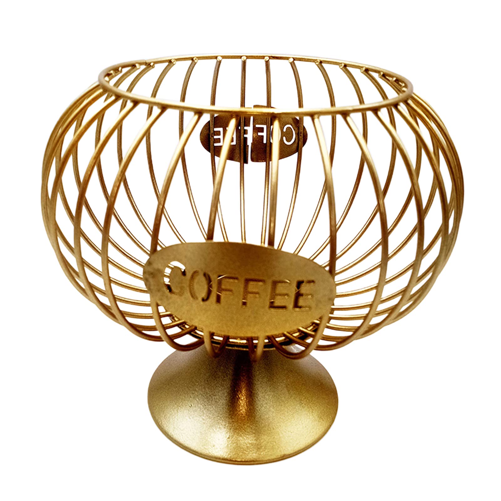 Fenteer Vintage Large Capacity Coffee Pod Storage Holder Organizer - Multiple Pod Holder Stand for Keurig K-Cups & Nespresso Capsules - Gold Kitchen Decor for Home & Office Coffee Station