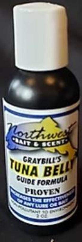Graybill's Northwest Bait & Scent Guide Formula Tuna Belly - 2oz Fishing Attractant Bottle for Freshwater & Saltwater Angling | Ideal for Salmon, Trout & Bass Fishing