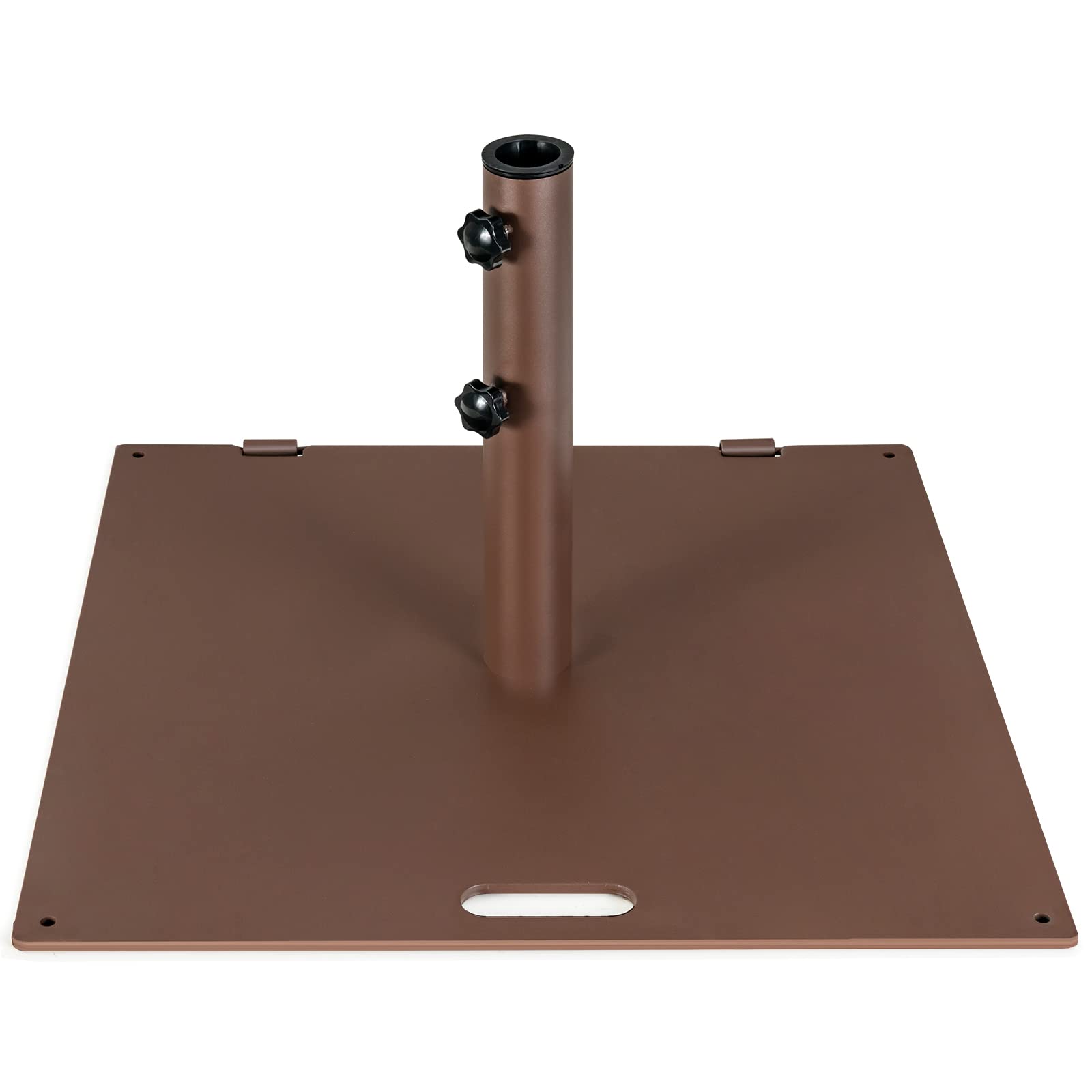 50 LBS Heavy Duty Patio Umbrella Stand with Wheels & Handle - Fits 1.6’’-1.9’’ Umbrella Poles - Outdoor Square Base for Deck, Pool, Garden, Backyard (Bronze) - Perfect for Outdoor Dining, Lounging & Entertaining