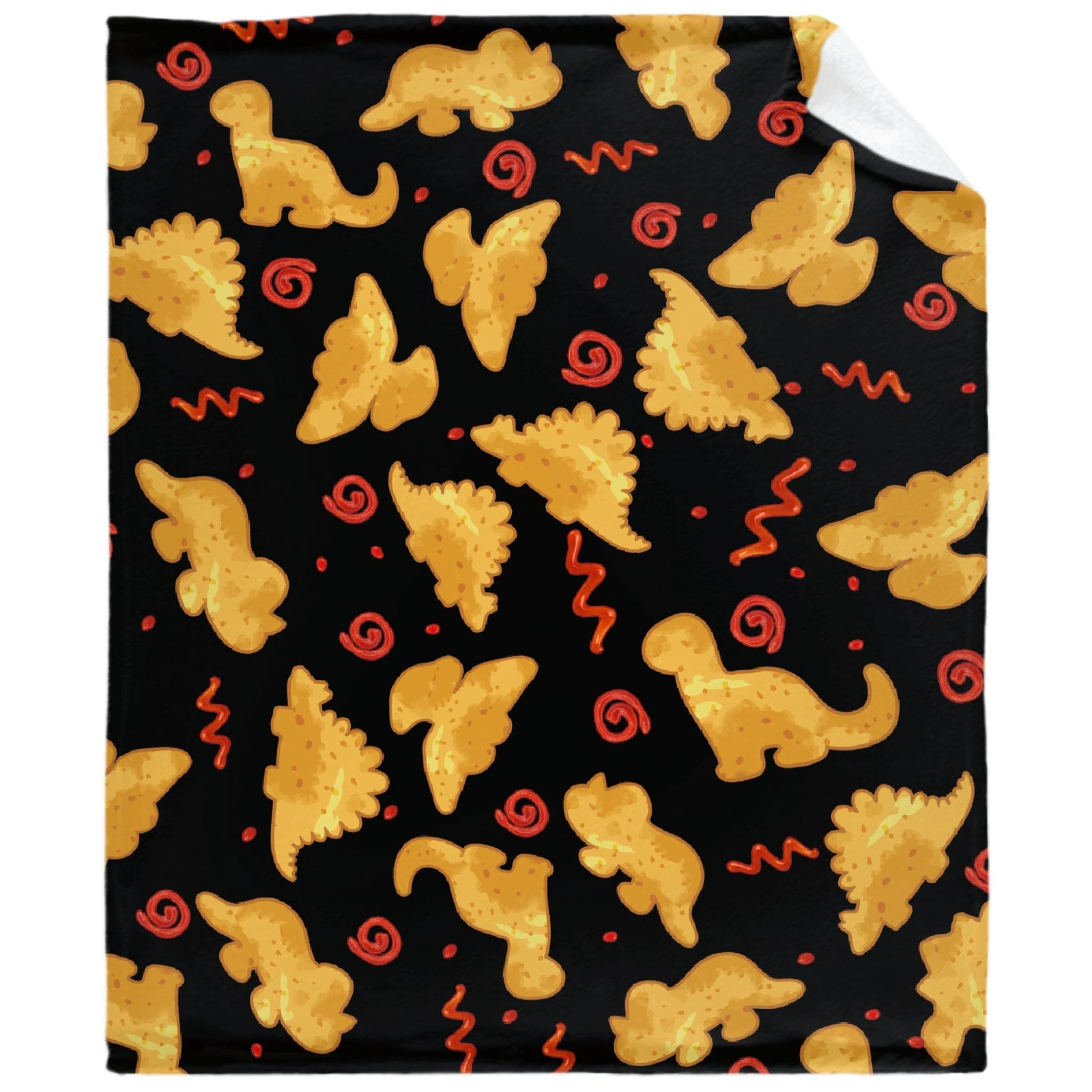 Dino Chicken Nuggets Throw Blanket - Ultra Soft Plush Flannel Blanket for Kids | 50