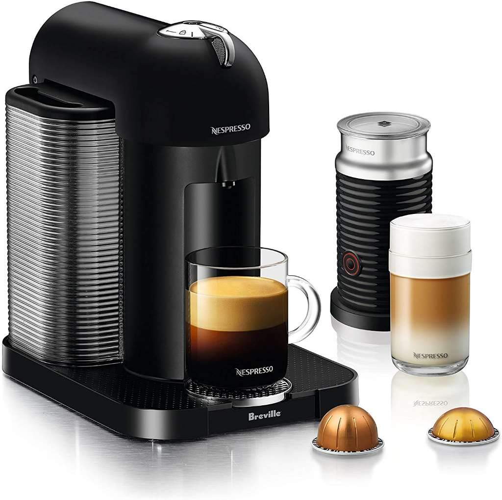 Nespresso Vertuo Coffee and Espresso Machine by Breville - Matte Black with Aeroccino Milk Frother - Perfect for Home, Office, and Gifting
