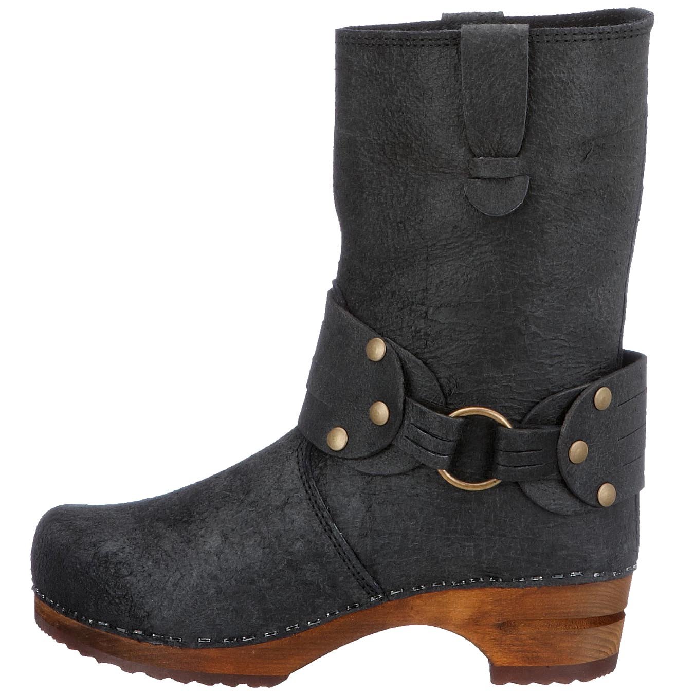 Sanita 'Mohawk' Danish Clog Boots for Women - Black Slip-Resistant Comfort Shoes for Nurses & Chefs - Size 39 (Art:452203) | Perfect for Healthcare, Kitchen & Salon Work