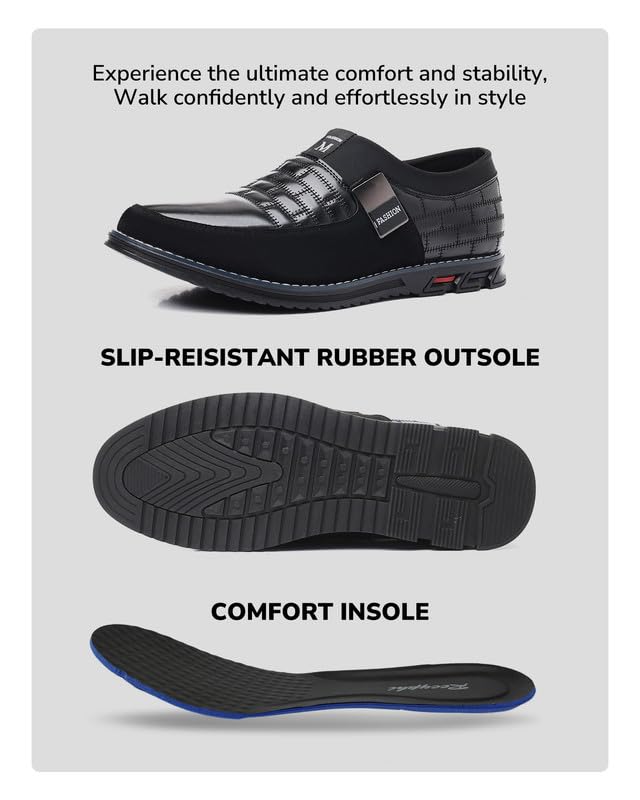 Men's Orthopedic Leather Oxford Shoes - Comfortable Derby Dress Shoes for Business & Casual Wear - Perfect for Walking, Driving & Office Use