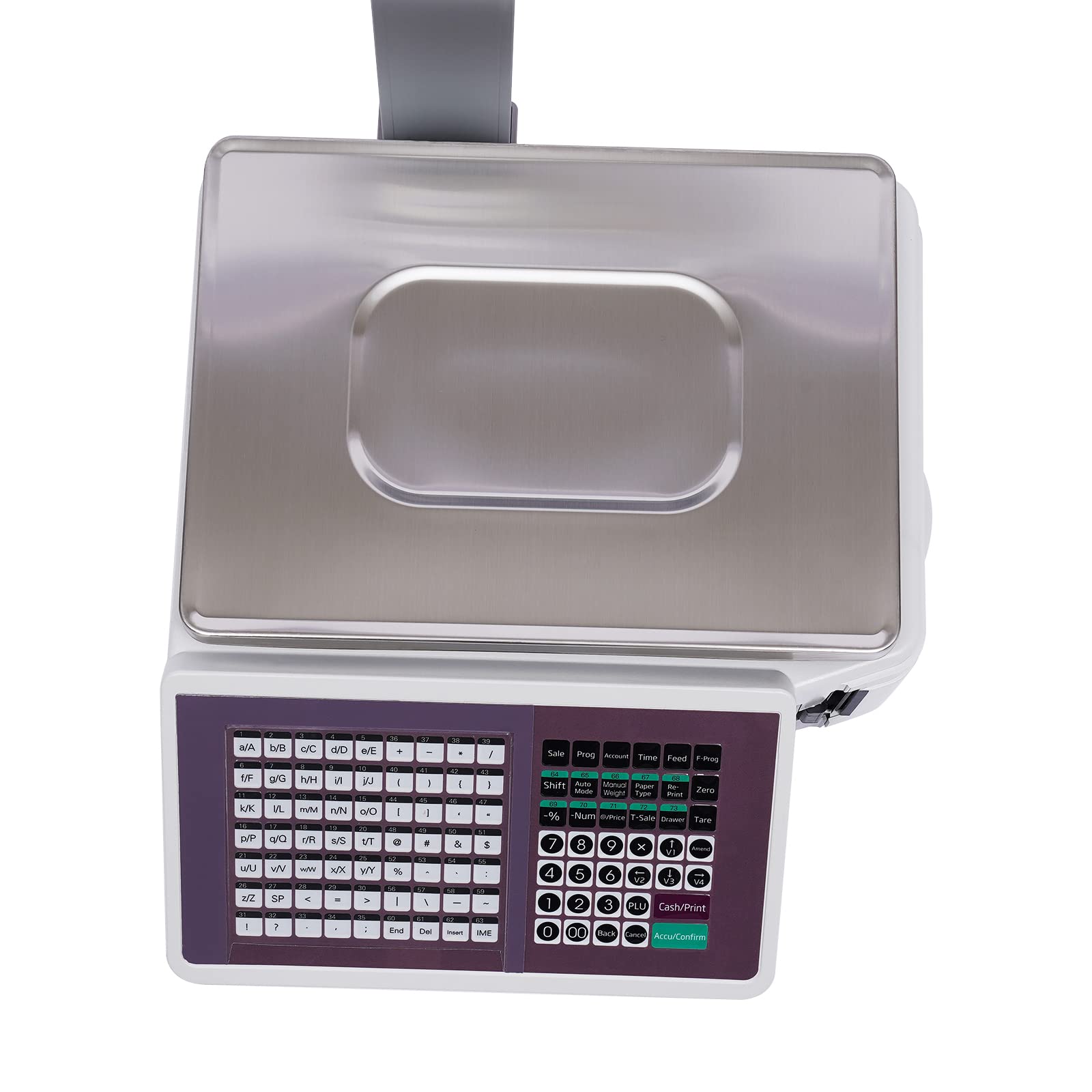 Digital Price Computing Scale with Thermal Label Printer - 66LB/30KG Capacity, Pole Display for Supermarkets & Retail Stores (APP Compatible) - Perfect for Pricing, Weighing & Inventory Management