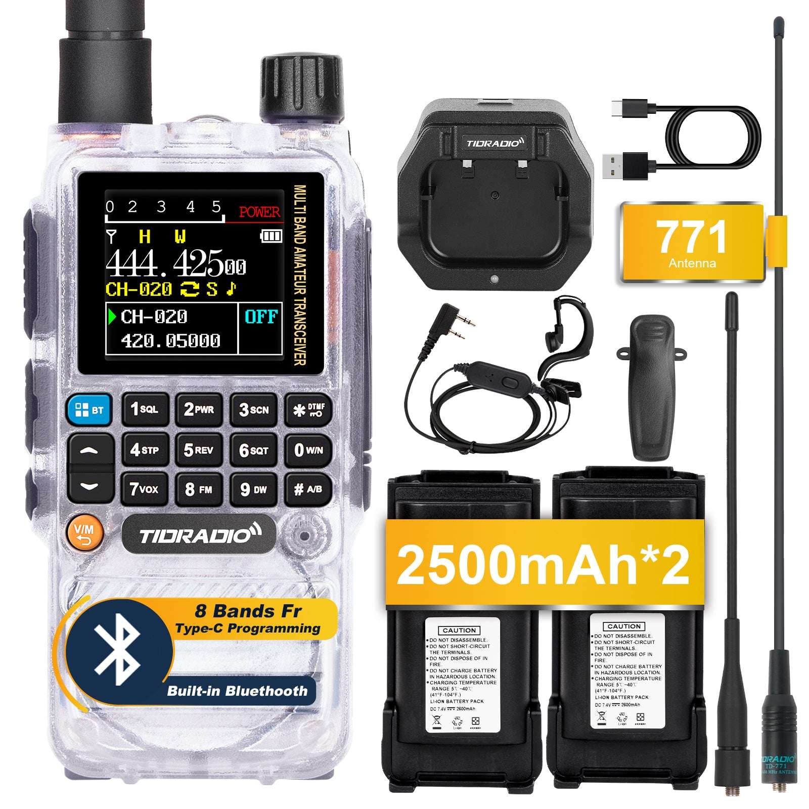 TD H3 5W Multi-Band Handheld Ham Radio with Open Source Support - Perfect for Emergency Communication, Outdoor Adventures & Amateur Radio Enthusiasts