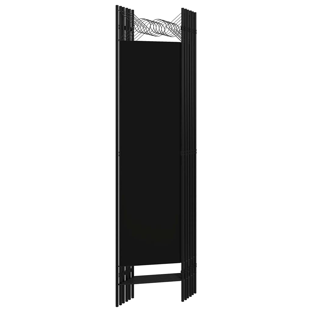 6-Panel Black Room Divider Screen - 94.5