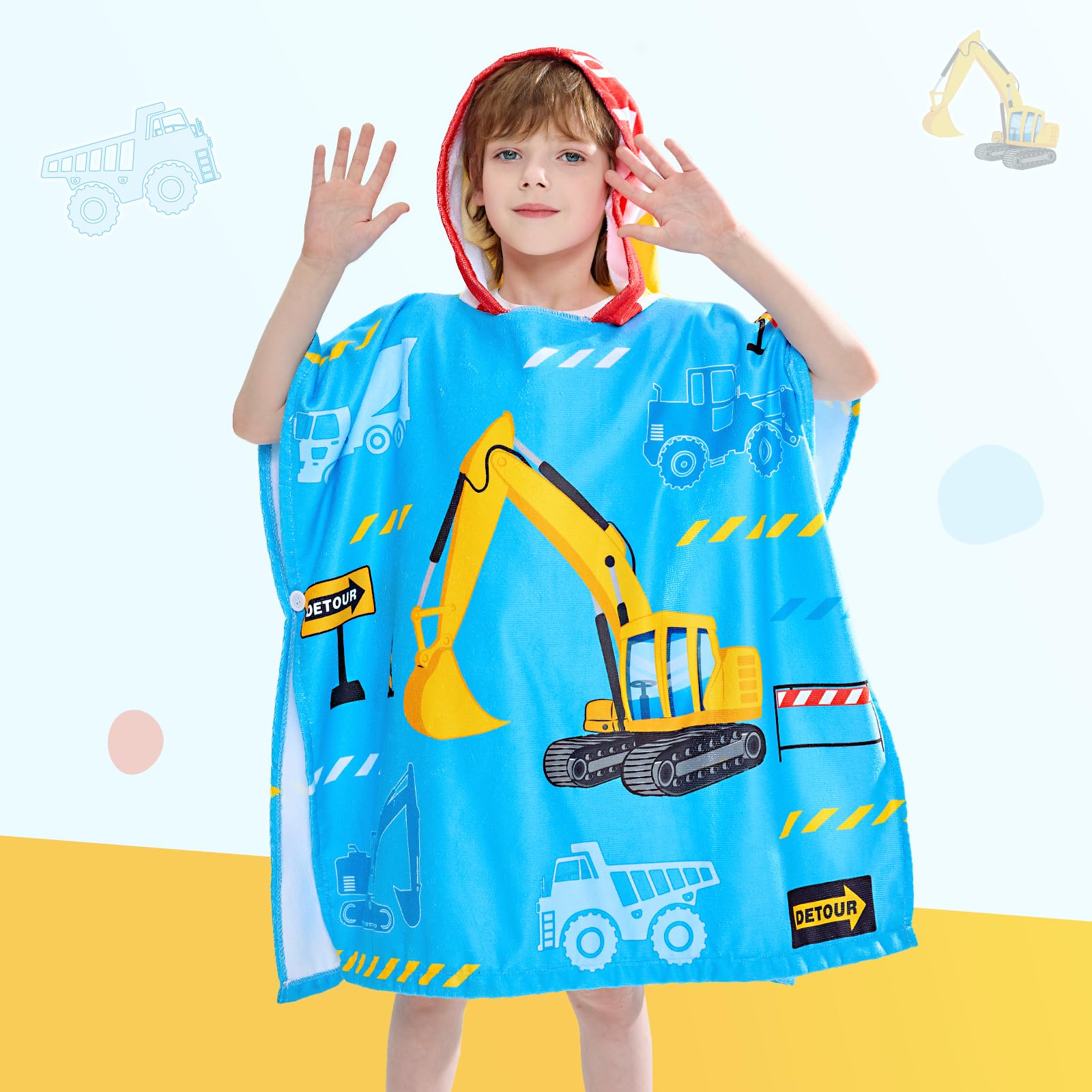 Kids Hooded Beach Towel Poncho - 27