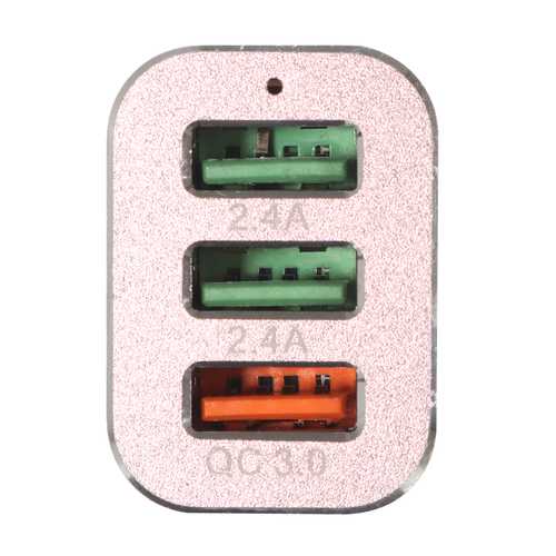 Bakeey 42W QC3.0 Fast Car Charger with 3 USB Ports - Compatible with iPhone X/8/8 Plus, Samsung S8/S7 - Perfect for Road Trips & Daily Commuting