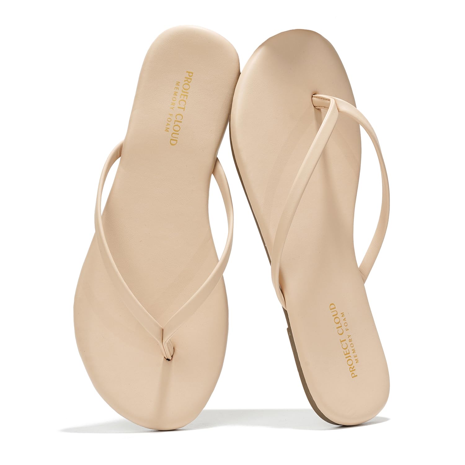Women's Memory Foam Flip Flops - Vegan Leather Summer Sandals with Cloud Comfort | Lightweight Beach Slides for Women 2025 | Perfect for Poolside, Vacation & Casual Wear