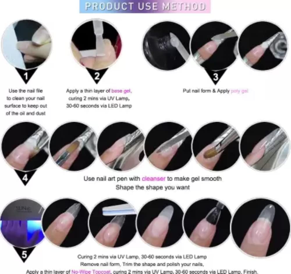Crystal Professional Clear Polygel Tubes for Nail Extensions - Pearl Pink Acrylic Gel for Manicure & Nail Art | Perfect for Salon & DIY Home Nail Care