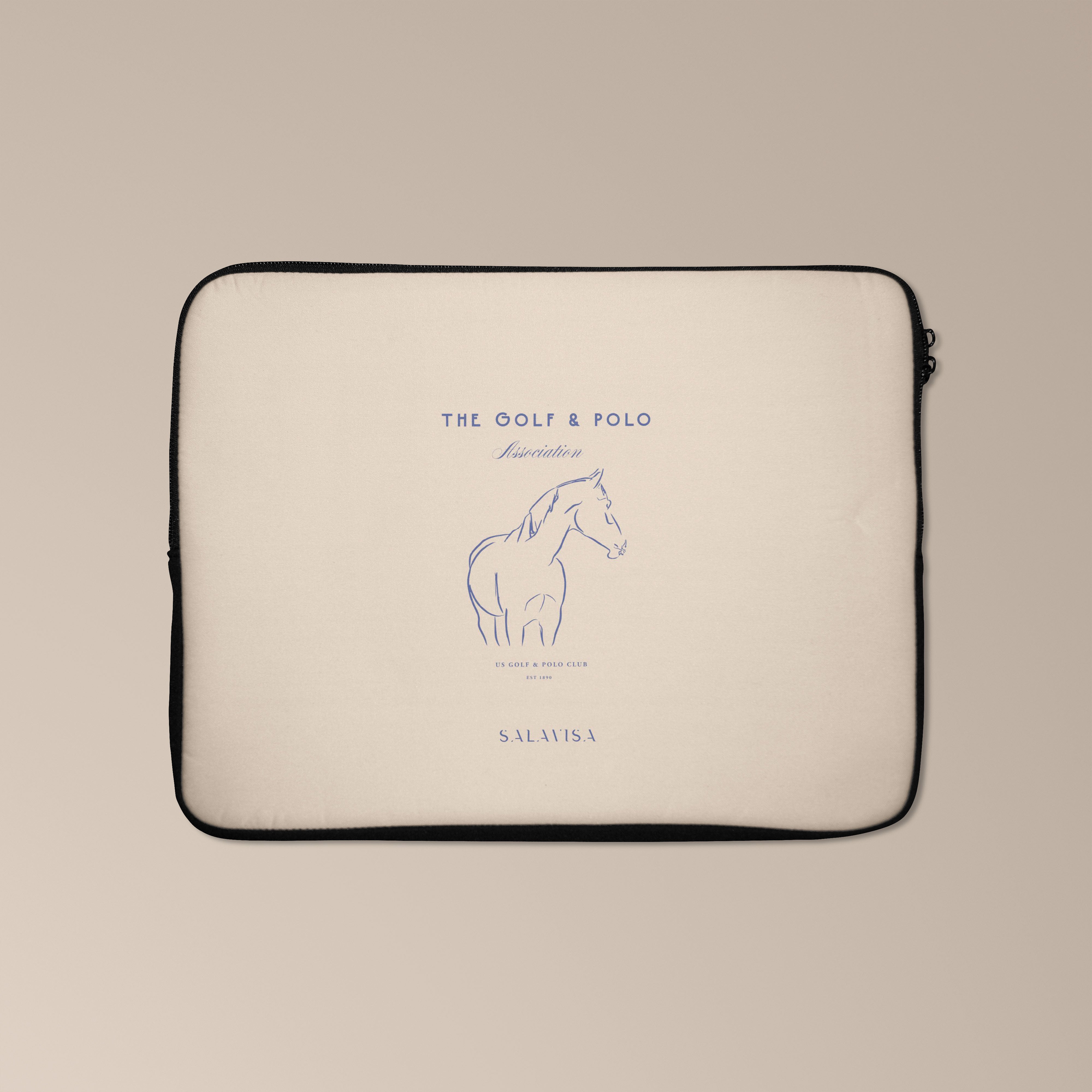 Premium Beige Golf & Polo Laptop Sleeve - 13 Inch Laptop Case for MacBook Air/Pro - Waterproof & Shockproof Protective Cover for Work, Travel & Business Meetings