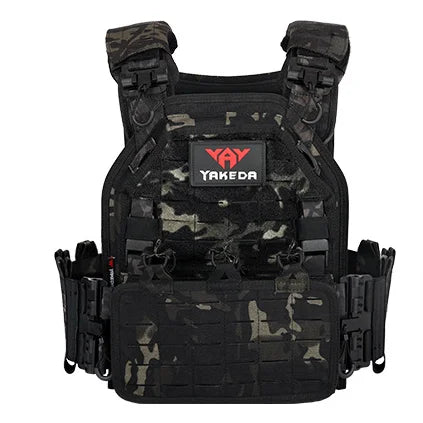 MC Camo Tactical Combat Vest - Adjustable Plate Carrier for Military, Hunting & Airsoft | Lightweight Body Armor for Outdoor Adventures & Survival Gear