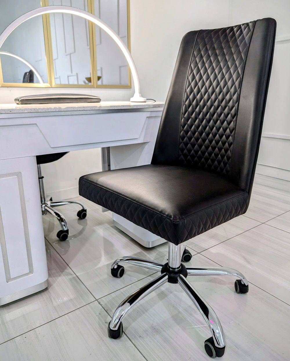 Estelle Nail Salon Manicure Pedicure Chair - Adjustable Height Salon Stool with Wheels for Nail Technicians & Clients - Perfect for Manicure, Pedicure & Spa Treatments