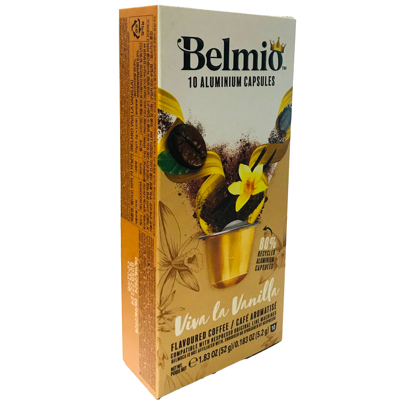 Belmio Viva La Vanilla Nespresso Compatible Coffee Pods - 10 Count Pack of Premium Espresso Capsules for Nespresso OriginalLine Machines - Perfect for Home, Office or Gift Giving