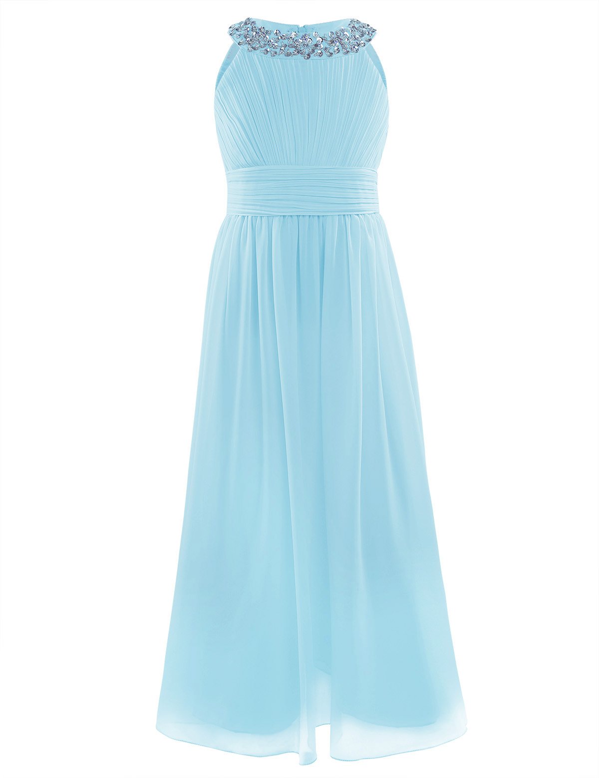 CHICTRY Beaded Sequins Flower Girl Chiffon Wedding Dress - Elegant Formal Gowns for Wedding, Dance & Party Occasions | Perfect for Flower Girls, Pageants & Special Events
