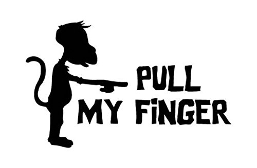 Pull My Finger Monkey Decal Sticker - Premium Die Cut Vinyl Decal for Windows, Cars, Trucks, Toolboxes, Laptops & MacBooks - Perfect for Any Hard Smooth Surface - Great for Personalizing Vehicles, Electronics & Home Decor