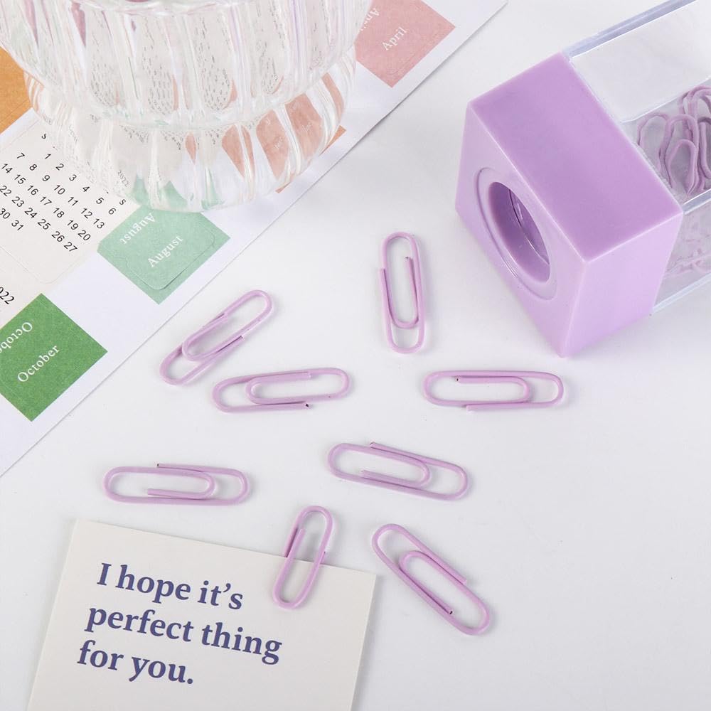 Magnetic Paper Clip Dispenser - Plastic Desktop Organizer, Portable Square Office Supplies Storage Box for Paper Clips (White, AM15SD0D0Q0US) | Perfect for Office Desk, Home Workspace & School Stationery Organization