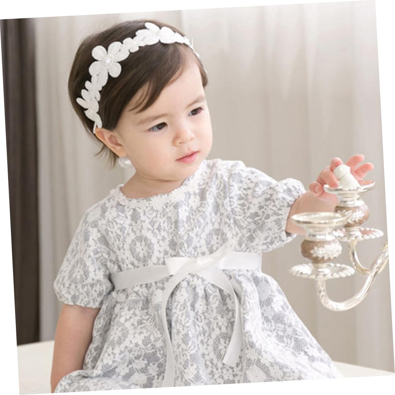 BIUDECO 3 Pack Baby Hair Bands for Girls - Soft Stretch Headbands with Flower Design for Newborns, Infants & Toddlers - Perfect for Daily Wear, Photos & Special Occasions