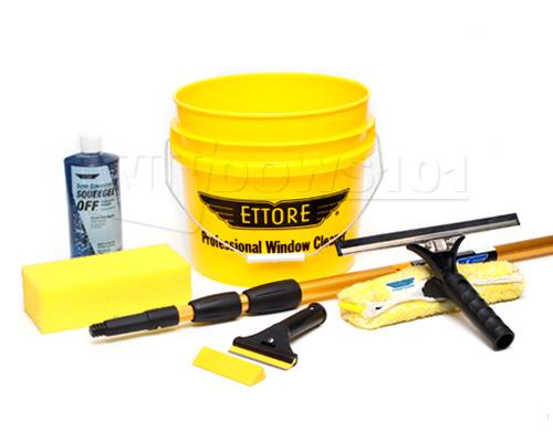 Ettore Professional Window Cleaning Reach Kit - Extendable Squeegee & Scrubber for Sparkling Clean Windows - Perfect for Home, Office & High-Rise Buildings