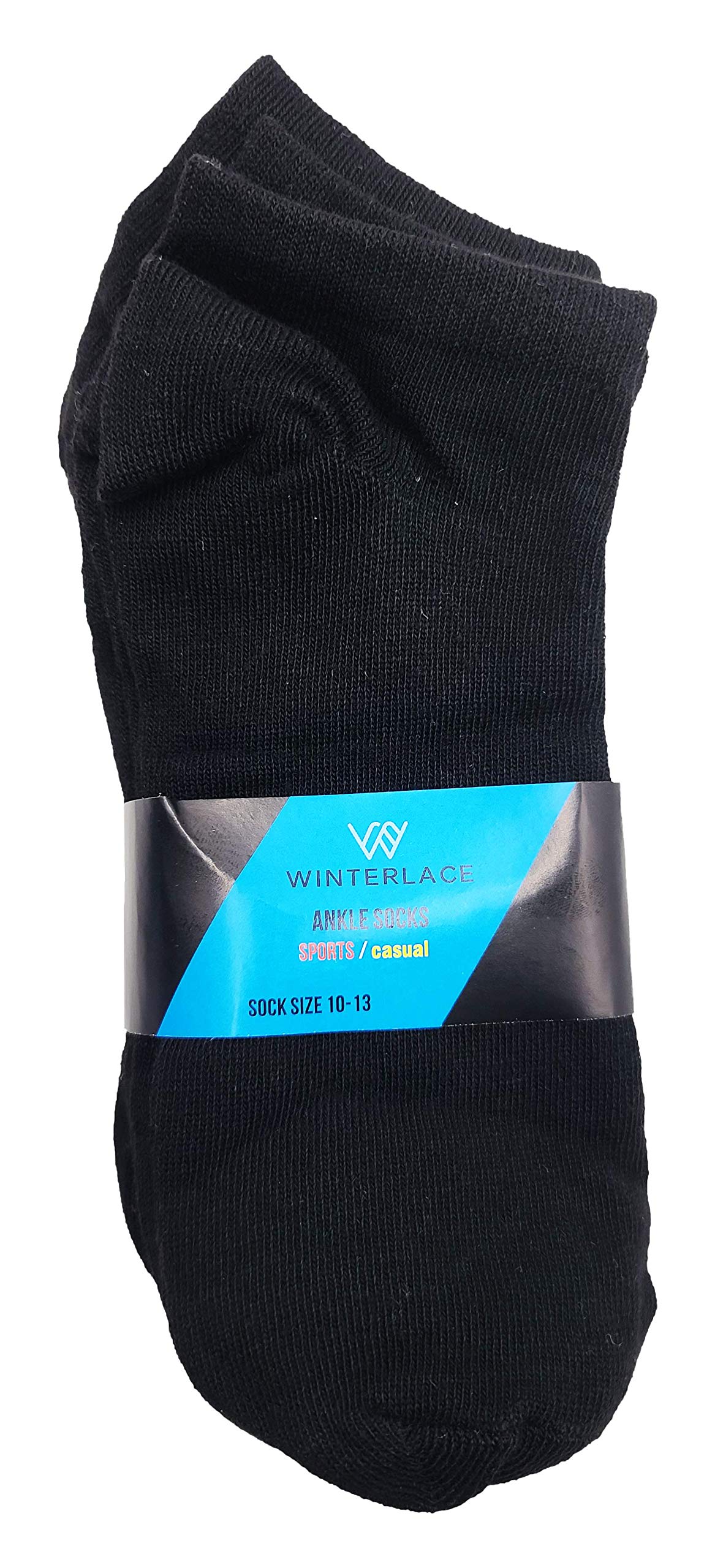 Winterlace Men's Ankle Socks - Low Cut No Show Casual Socks, 12-Pack Bulk Wholesale | Perfect for Work, Gym & Everyday Wear