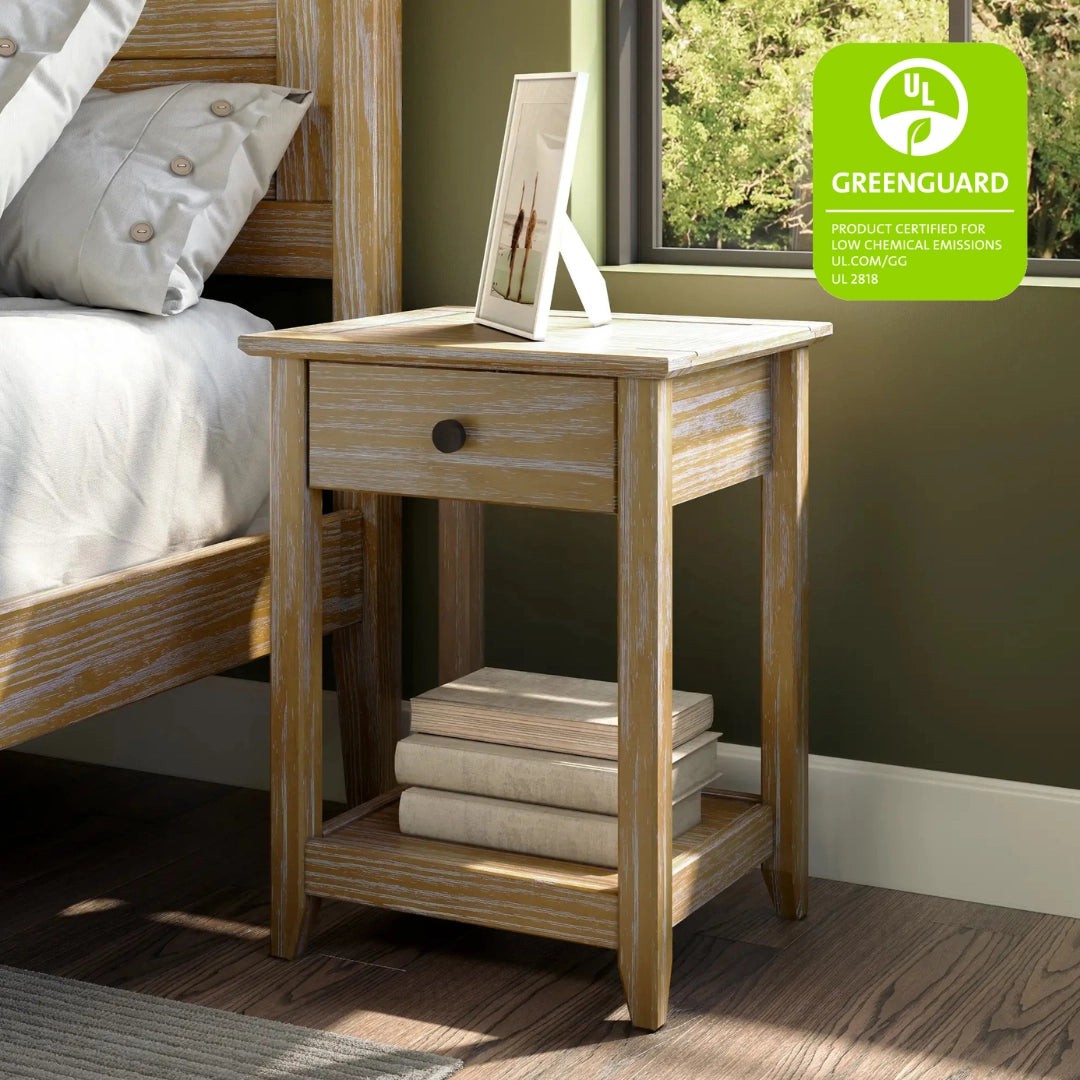 Greenport Modern End Table - Small Side Table for Living Room, Bedroom, or Office - Nightstand with Storage Shelf - Compact Accent Table for Home Decor