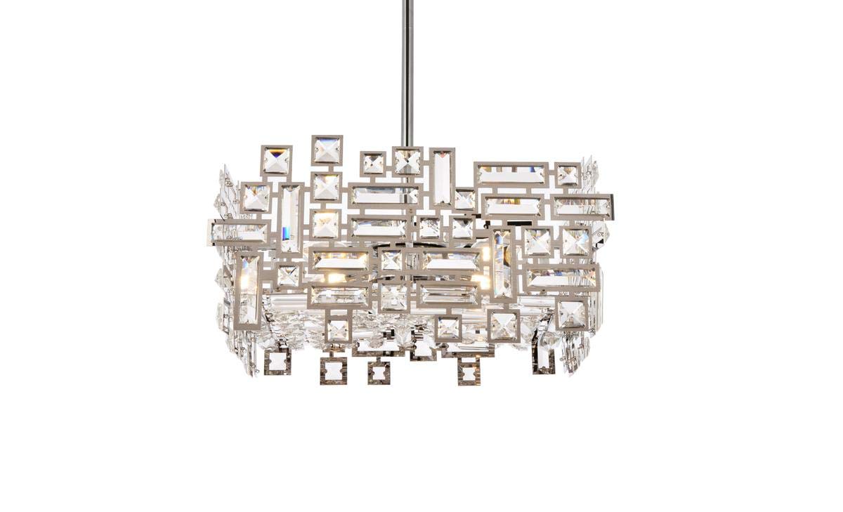 2100D18C/RC Picasso Collection 4-Light Clear Glass Pendant Lamp - 18
