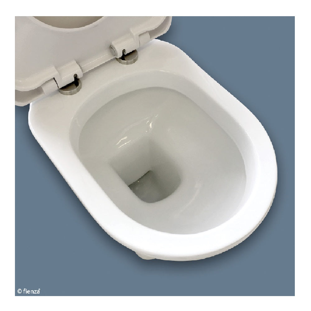 Fienza 870630WA Washington RAK Front Lever Adjustable Link S Trap 270-320mm Toilet Suite in White - Perfect for Modern Bathroom Renovations & Water-Efficient Homes