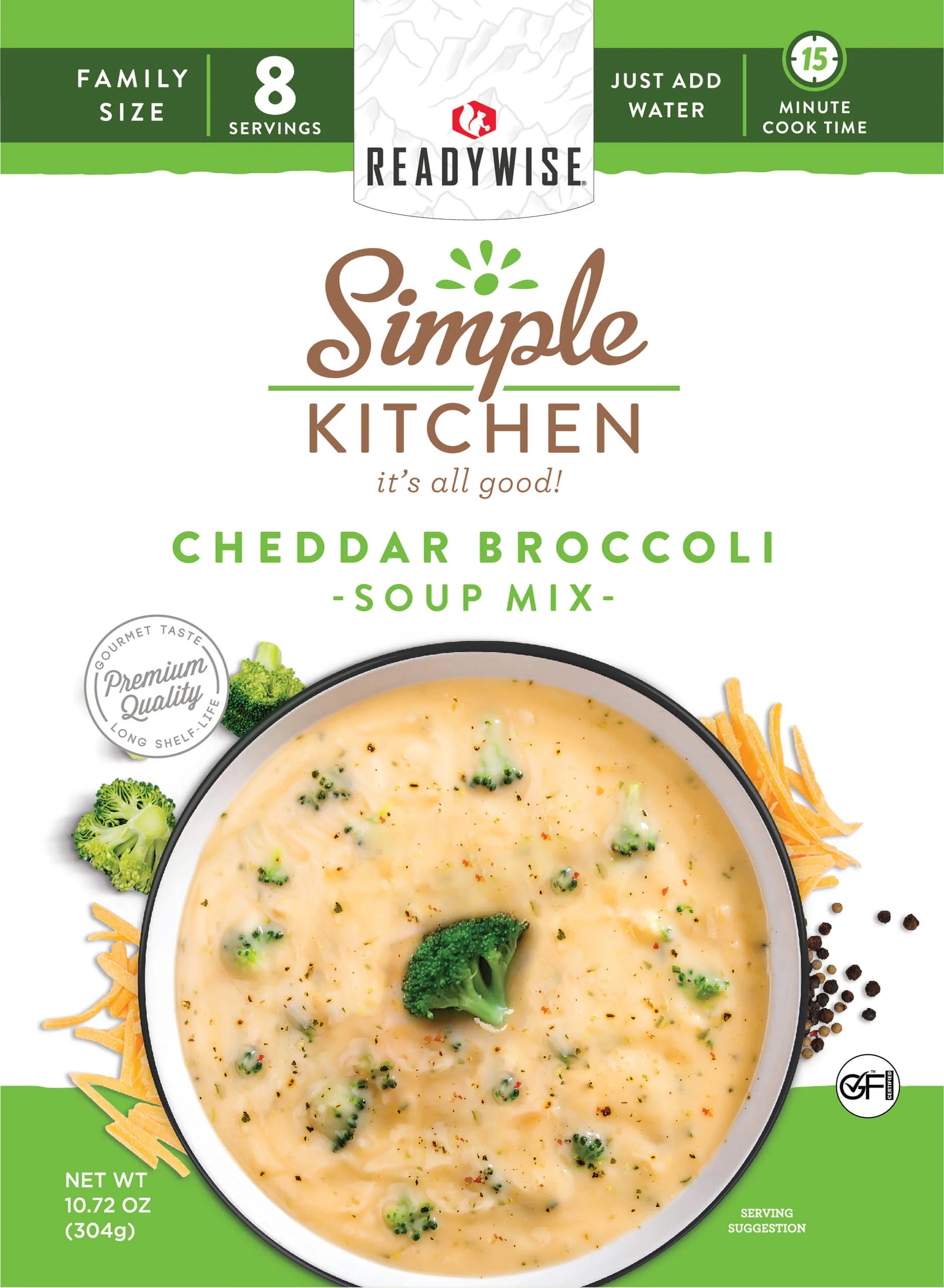 ReadyWise 6-Pack Cheddar Broccoli Soup Mix - 8 Servings per Pouch | Emergency Food Supply, Camping Meals & Quick Easy Dinner Solution