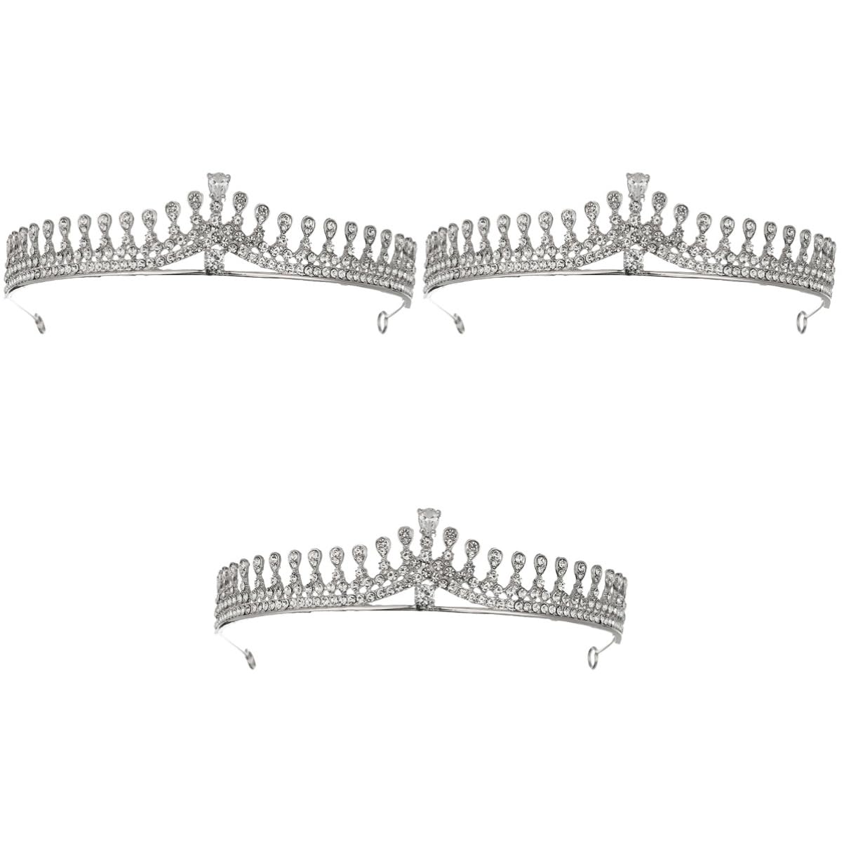 Minkissy 3-Piece Vintage Crystal Crown Headband Set for Women – Baroque Bridal Hair Accessories, Wedding Tiara & Hair Ornaments – Perfect for Brides, Prom, Pageants, and Special Occasions