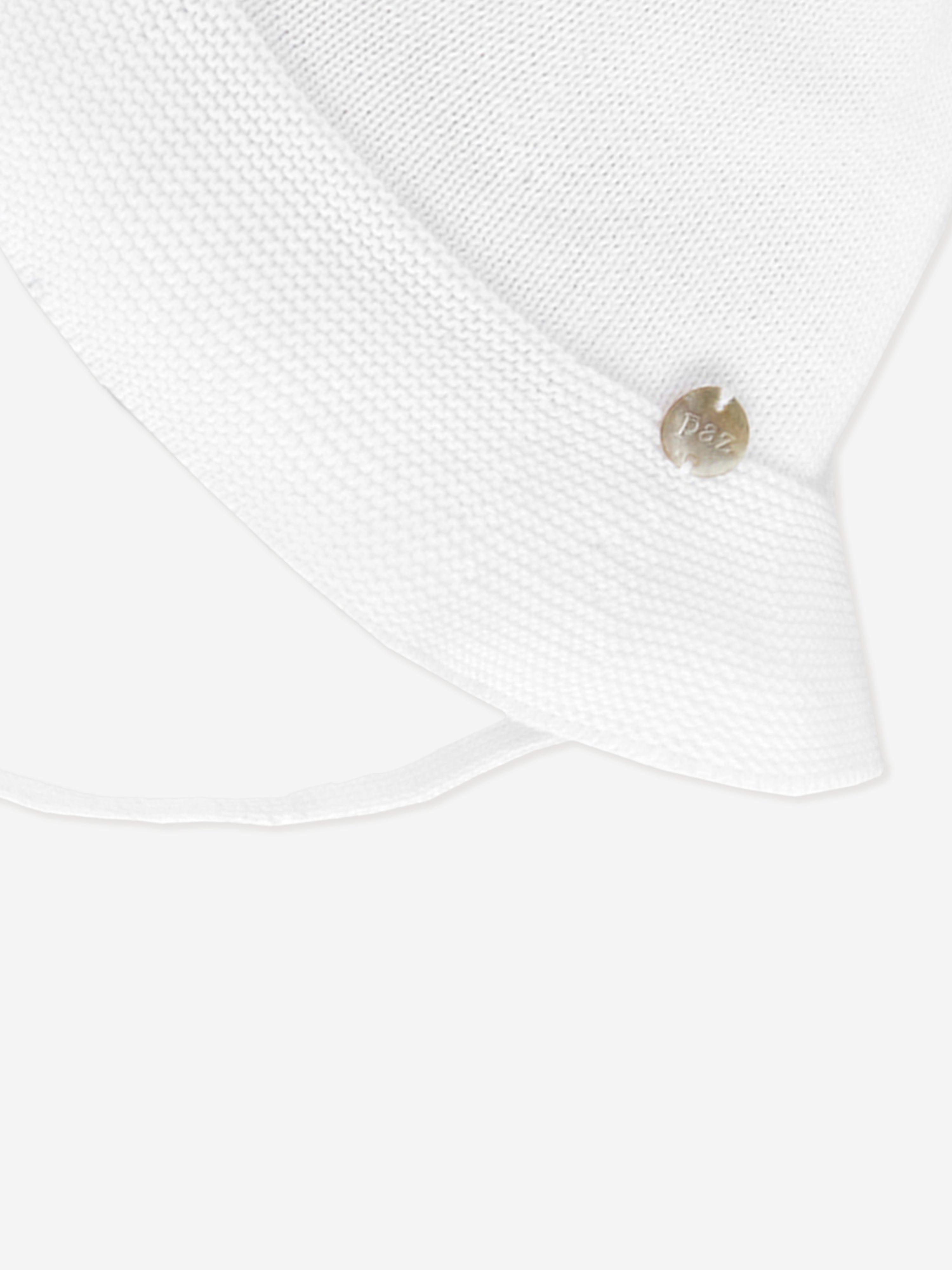 Baby Girls Cotton Hat in White - Soft & Breathable Sun Protection for Infants & Toddlers - Perfect for Outdoor Play, Beach Trips & Summer Adventures