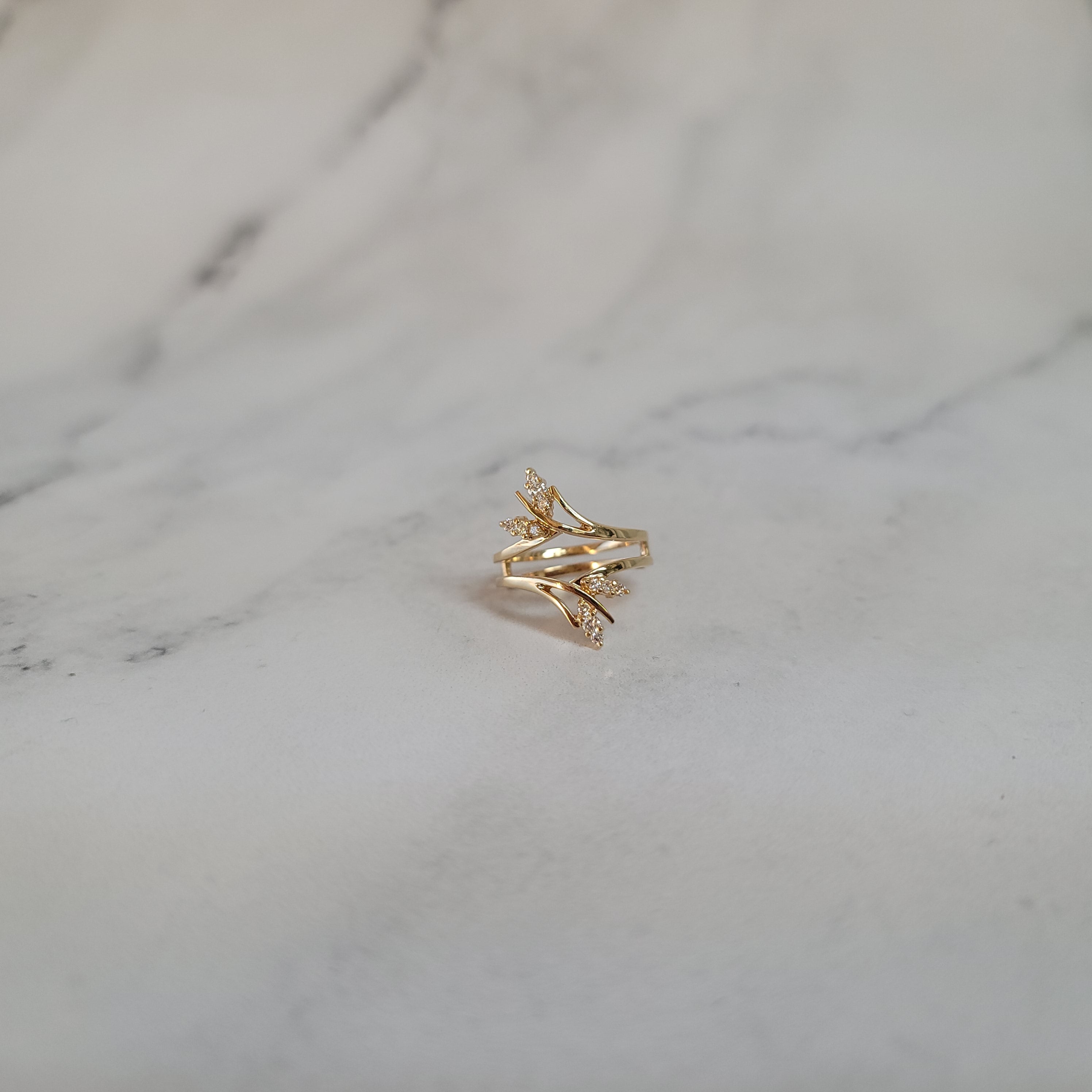 1/3 Carat Leaf Design Diamond Ring Enhancer - Perfect for Bridal, Wedding Bands & Stacking Rings