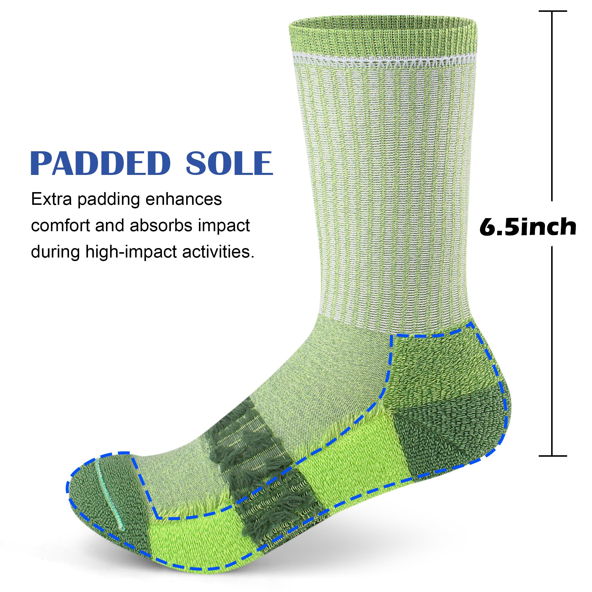 Gonii Women's Hiking & Running Socks - Thick Cushioned Athletic Crew Socks (5-Pair Pack) for Outdoor Activities, Gym Workouts & Everyday Comfort