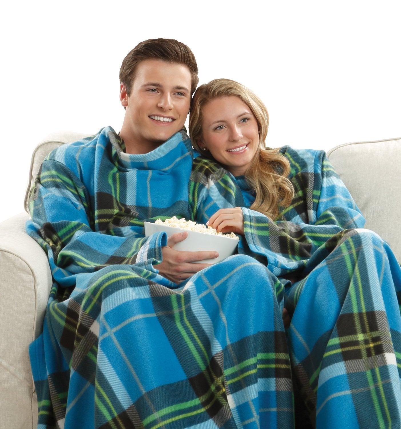 Cozy Snuggie® Fleece Blanket with Sleeves - Ultra Soft & Warm Wearable Blanket for Adults & Kids - Perfect for Watching TV, Reading, or Lounging at Home