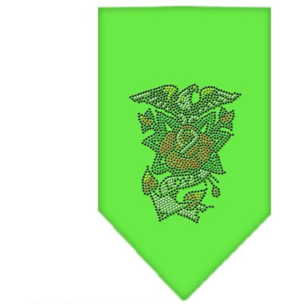 Sparkling Rhinestone Pet Bandana for Dogs - Eagle Rose Design in Lime Green, Small Size | Perfect for Holidays, Parties & Special Occasions