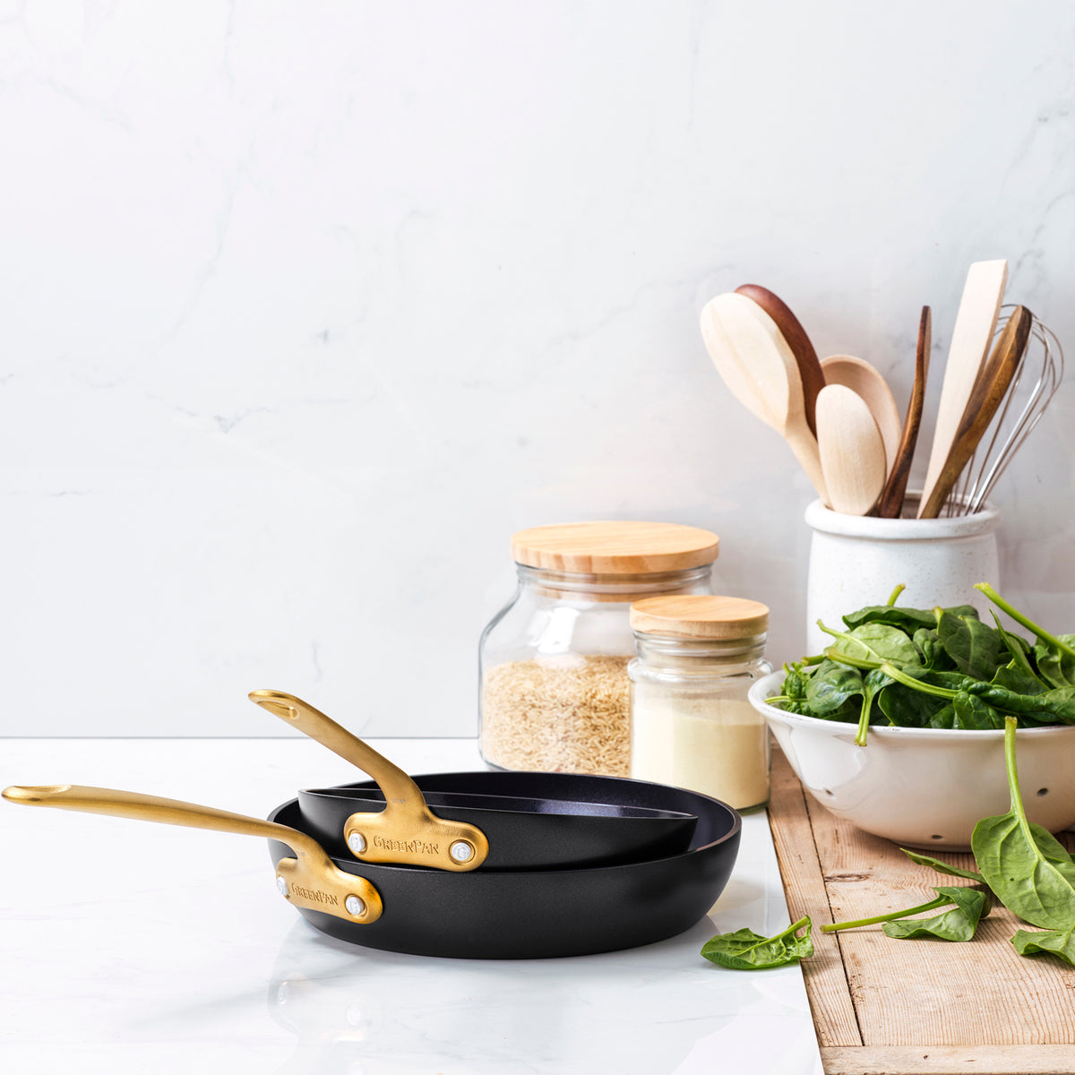 Premium Ceramic Nonstick Fry Pan Set - 8