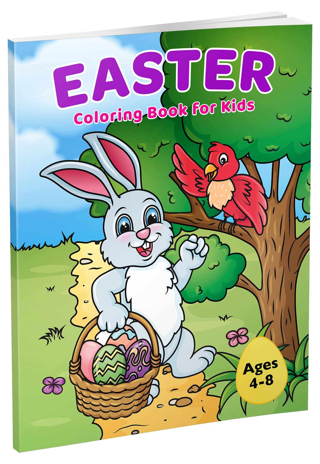 Easter Coloring Book for Kids Ages 4-8 - Fun Easter Basket Stuffer with Cute Bunny, Easter Egg & Spring Designs - Perfect for Easter Gifts, Party Favors & Creative Playtime Activities