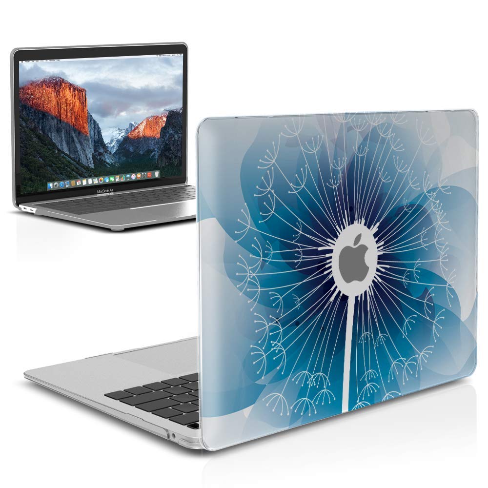 IBENZER Hard Plastic Protective Case for MacBook Air 13-inch (2020-2022 Models M1 A2337 A2179 A1932) - Dandelion Design with Touch ID Access | Perfect for Work, Travel & School Use