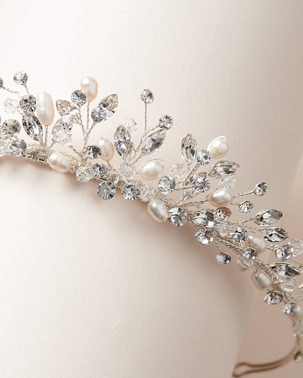 Aspen Pearl & Crystal Tiara – Elegant Bridal Headpiece for Weddings, Prom, and Special Occasions