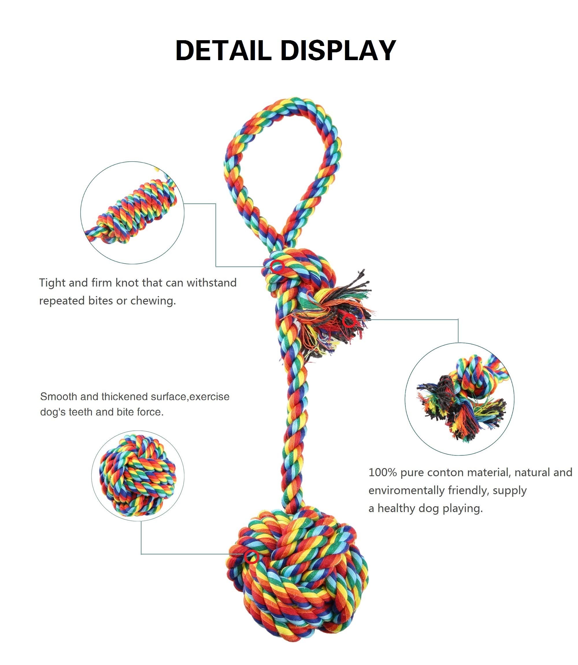 Durable Dog Chew Toys Rope - 4 Pack Washable Cotton Rope Chew Toys for Small Dogs & Puppies | Interactive Pet Toy for Teething, Training & Playtime