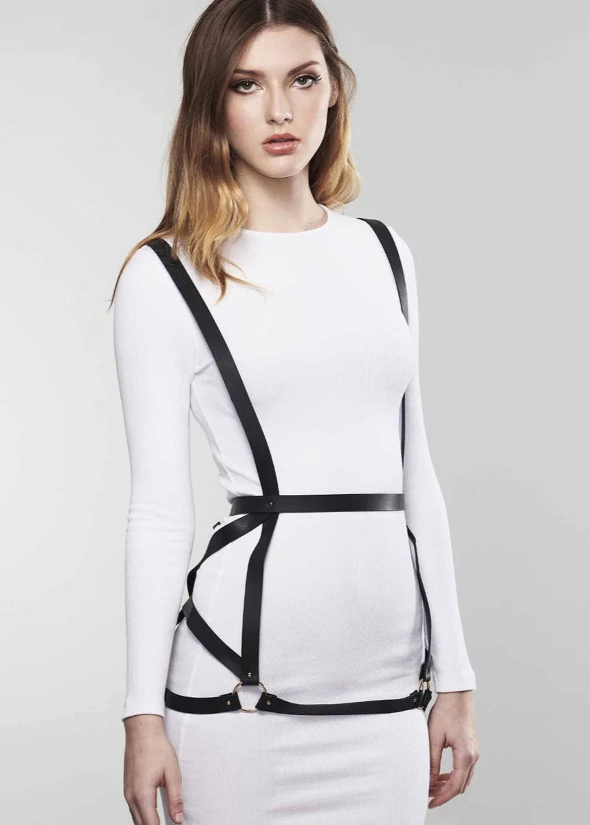Maze Arrow Dress Harness (Black) - Gothic Punk Fashion Accessory for Women, Perfect for Cosplay, Nightclubs, and Alternative Outfits