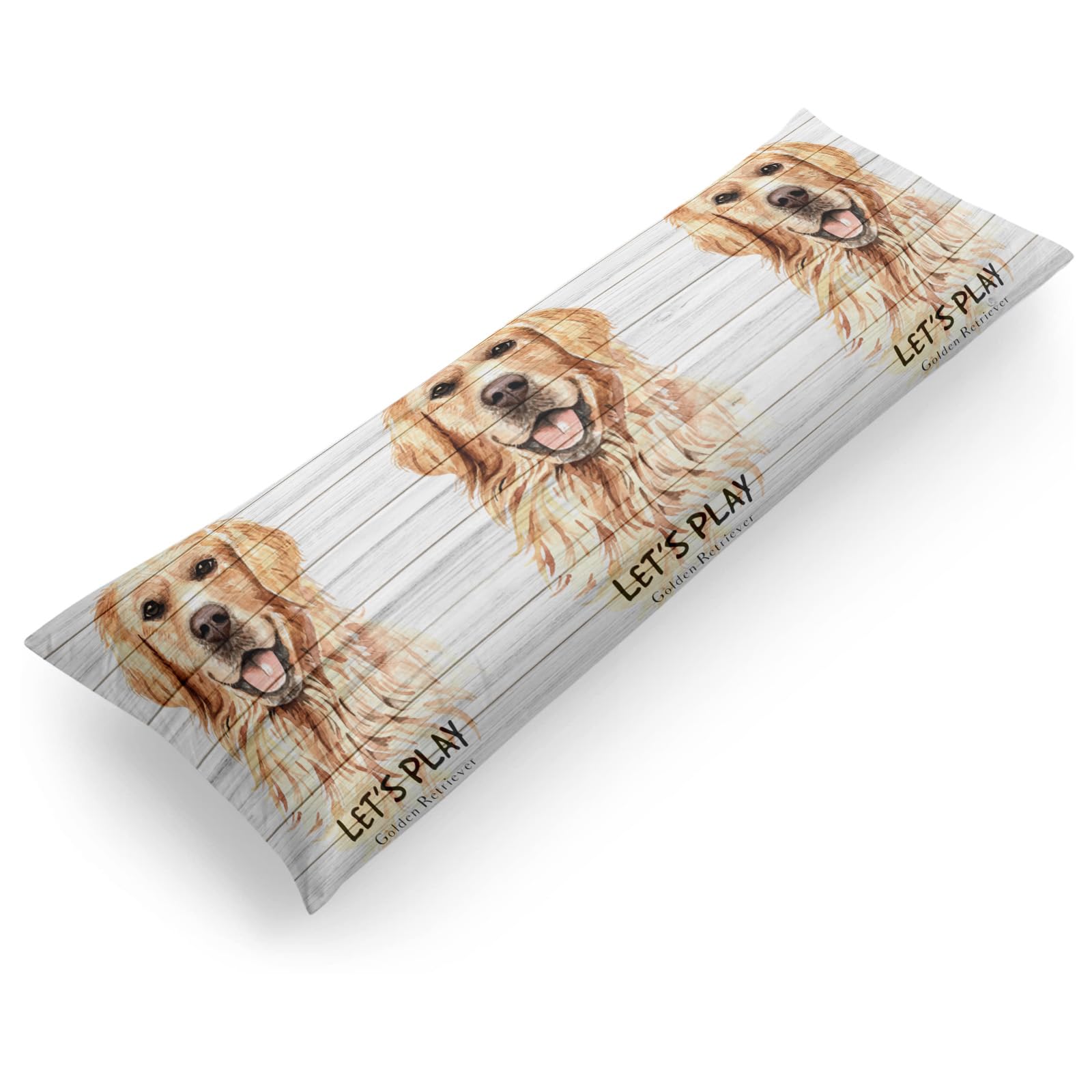 Premium 20x54 Inch Golden Retriever Print Body Pillow Cover with Zipper - Ultra Soft Luxury Pillowcase for Anime Fans, Home Decor & Bedroom Comfort - Perfect for Cosplay, Lounging and Gift Giving