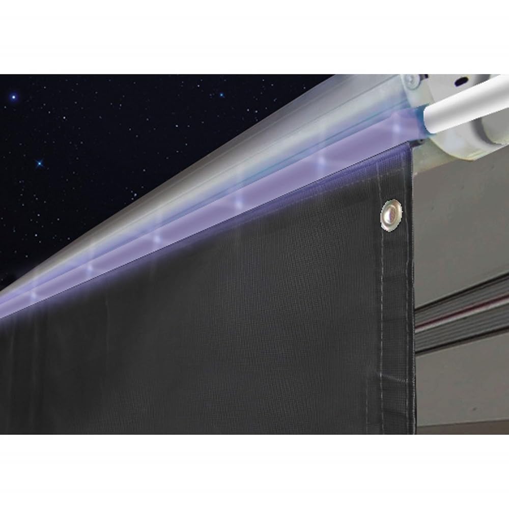 Valterra A30-0750 RV Awning Drape with Solar Powered Rope Lights - Perfect for Outdoor Camping, Patio Decor & Backyard Parties
