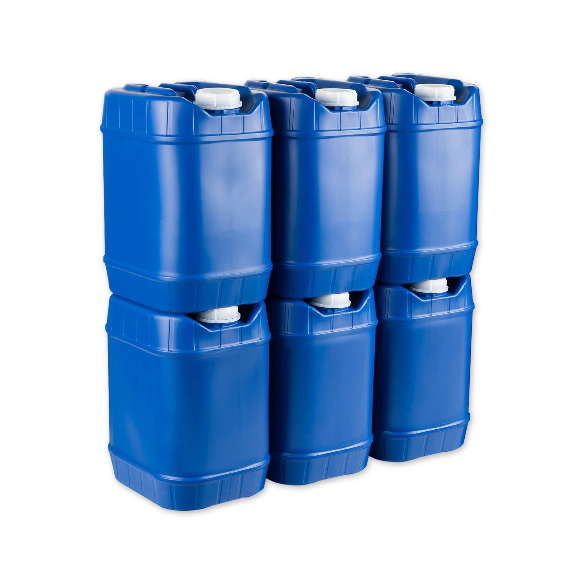 5-Gallon Stackable Water Storage Containers - BPA Free Emergency Water Storage for Camping, Hiking, Disaster Preparedness (Set of 6, 30 Gallons Total) - Perfect for Outdoor Adventures, Emergency Kits & Home Storage
