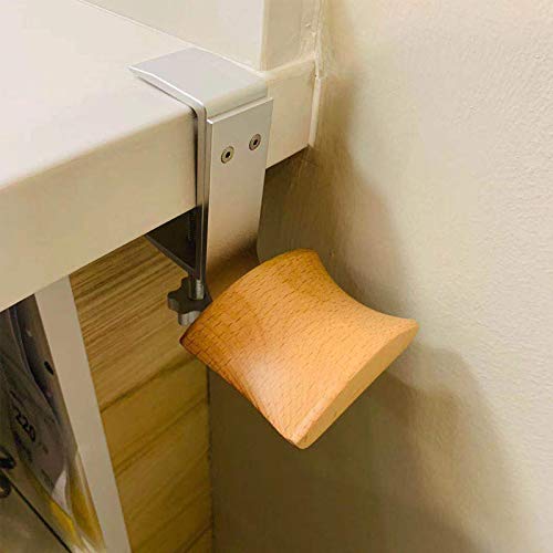 Beech Wood & Silver Clamp Headphone Stand - Under Desk Headphone Holder Hanger for Audio, Studio & Gaming Headphones - Perfect for Home Office, Gaming Setup and Studio Organization