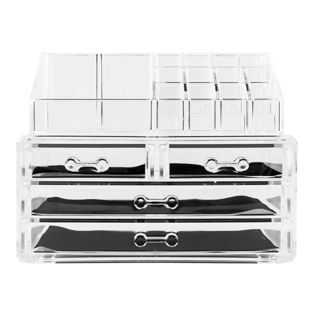 Acrylic Makeup Organizer - 4-Drawer Clear Cosmetic Storage Box for Skincare & Beauty Products