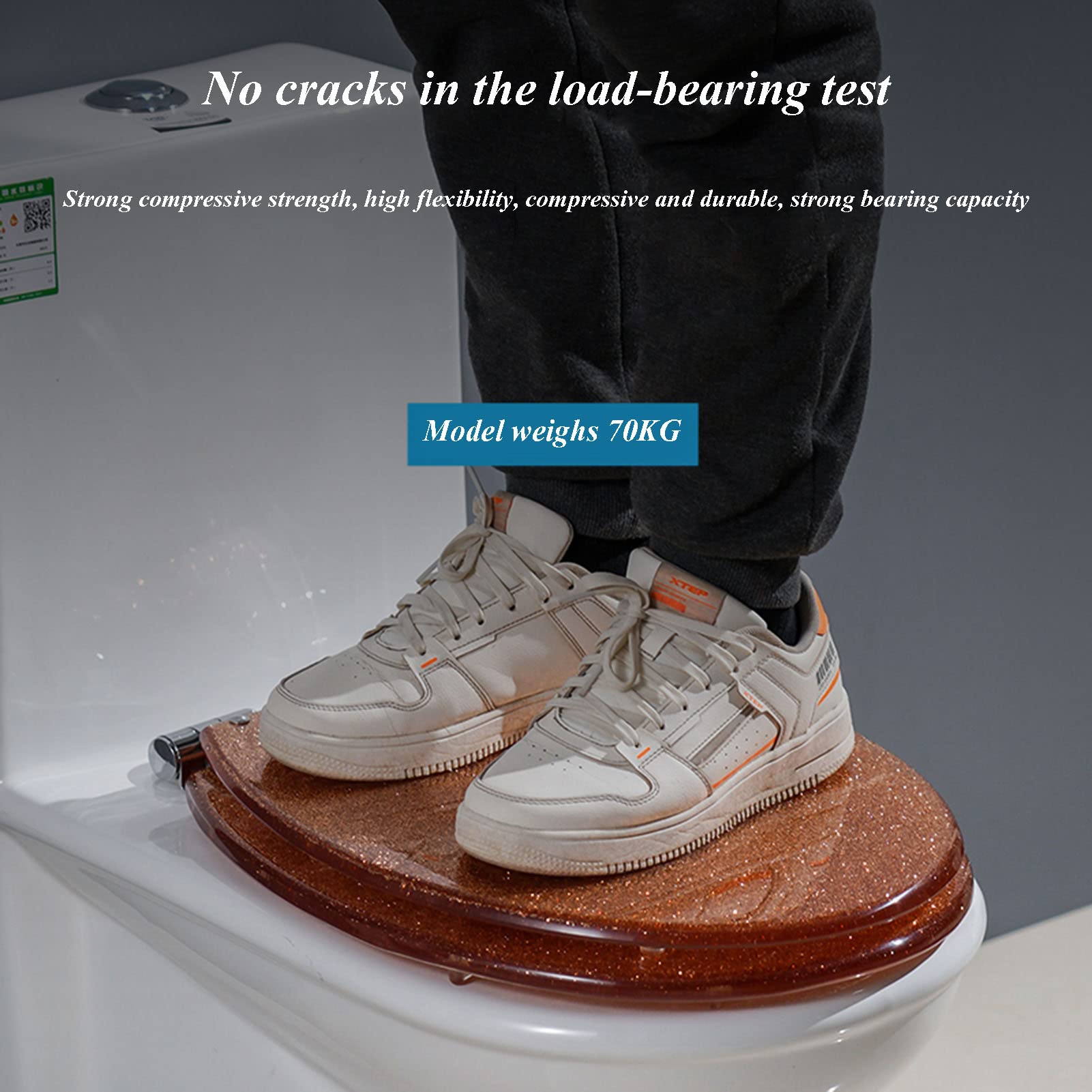 Soft Close Toilet Seat with Quick Release Hinges - Durable Resin Toilet Lid, Ergonomic Design & Easy Installation - Perfect for Bathroom, Home, RV & Office Use
