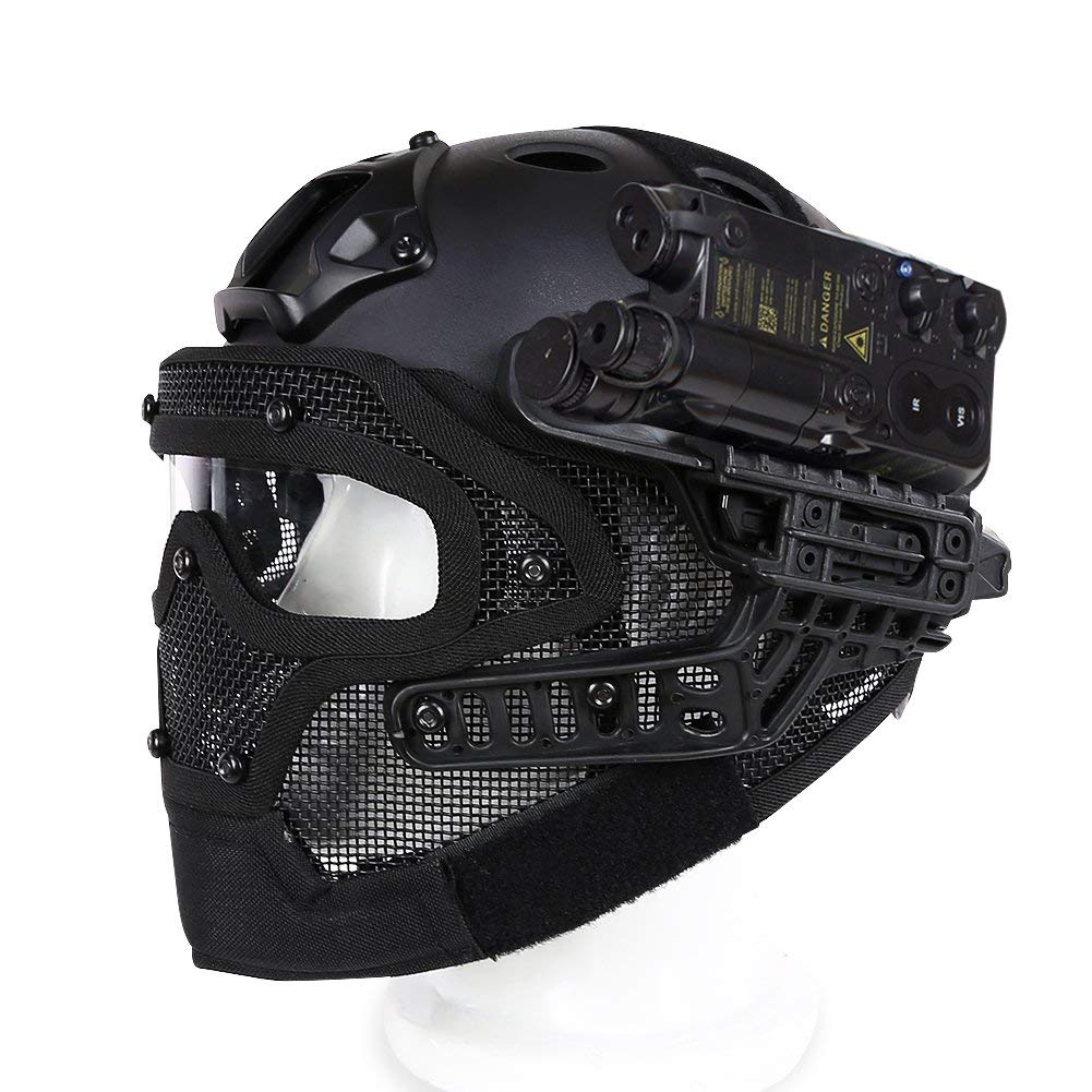 Tactical ABS Protective Helmet with Face Shield & Goggles - Fast Protective Gear for Airsoft, Paintball, CS Games & Outdoor Sports - Perfect for Shooting Range, Hunting & Extreme Activities