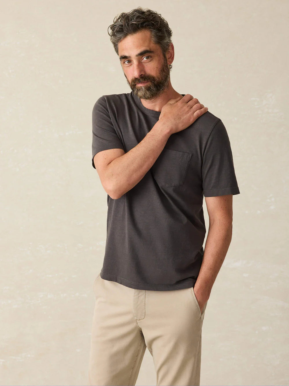 FAHERTY Men's Sunwashed Pocket Short Sleeve T-Shirt - Soft Cotton Casual Tee for Summer, Beach, and Everyday Wear