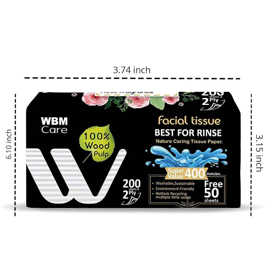 Premium Rose Scented Facial Tissues - Ultra Soft 2-Ply, 200 Sheets per Box (20 Boxes, 4000 Tissues Total) | Floral Aromatherapy for Home, Office & Travel | Gentle for Sensitive Skin & Allergies
